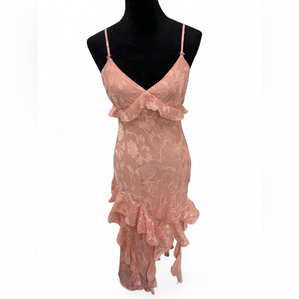 Fairycore pink lace ruffle dress ✨ coquette cottagecore babydoll midi